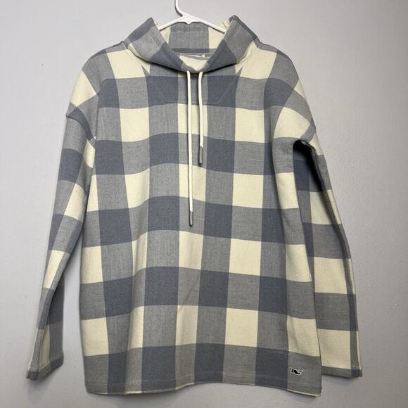 Vineyard Vines Tops - Vineyard Vines White Gray Funnel Neck Pullover Sweatshirt Womens Sz S